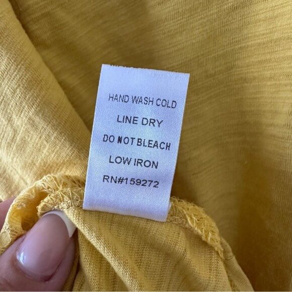 Gigio Yellow Button-Up Top M NWT Embroidered Mesh Boho Cottagecore Chic - Picture 12 of 12